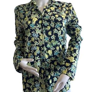 NWT Alex & Jordan 100% Rayon Floral Button-Up Shirt SM